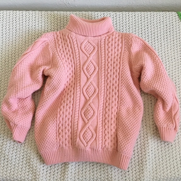 GIRLS MOCK NECK FLEECE THICK SWEATER LIGHT PINK. NO SIZE-SEE MEASUREMENTS - Picture 1 of 6